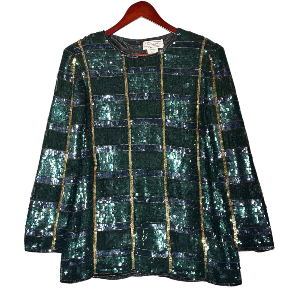 VINTAGE 80’s Sequined Silk-Lined Blouse - Picture 13 of 13